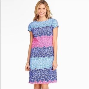 TALBOTS Pink blue & pink preppy seashell dress large women